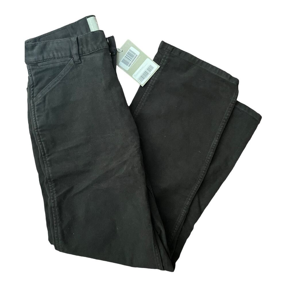 Everlane Moleskin Pants Black High Rise Straight Organic Cotton Size 4 NWT - Picture 2 of 3